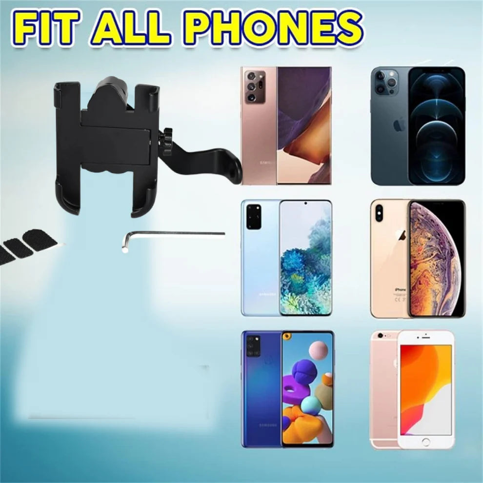 Mobile Phone Holder View Mirror Mount Solid Metal Cradle for Bike and Phones by PHOBIA