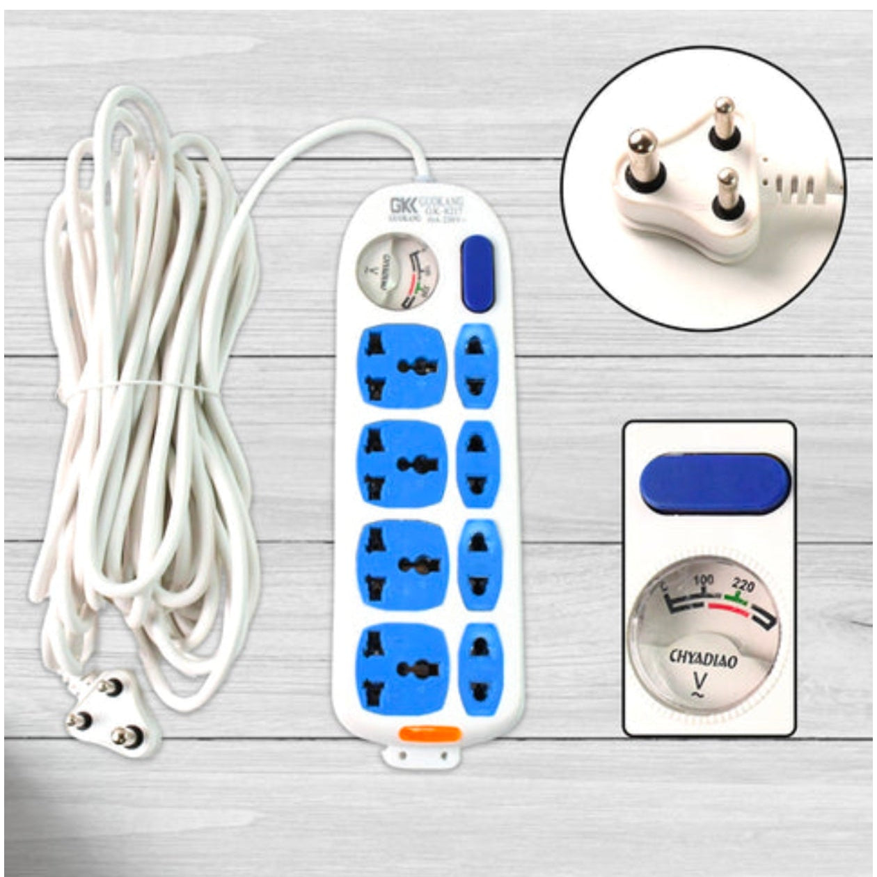 8 Socket Heavy Duty Power Extension Board
(10 Mtr./1 Pc)