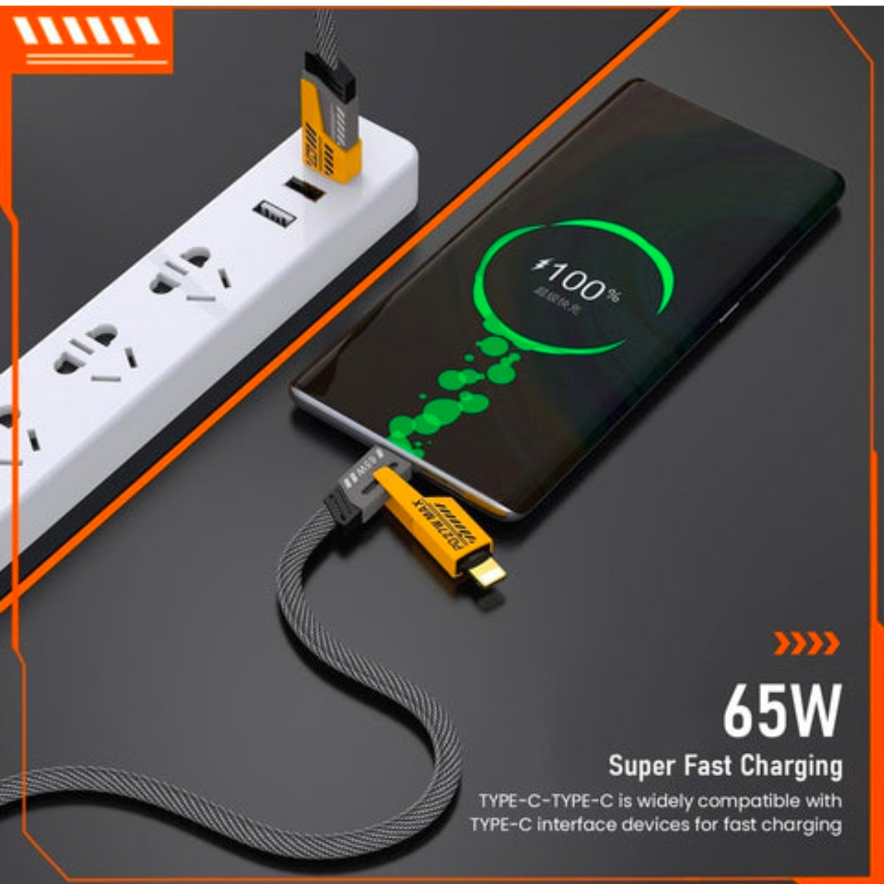 4 In 1 Fast Charging Cable With Multiport
Usb-C To Type C