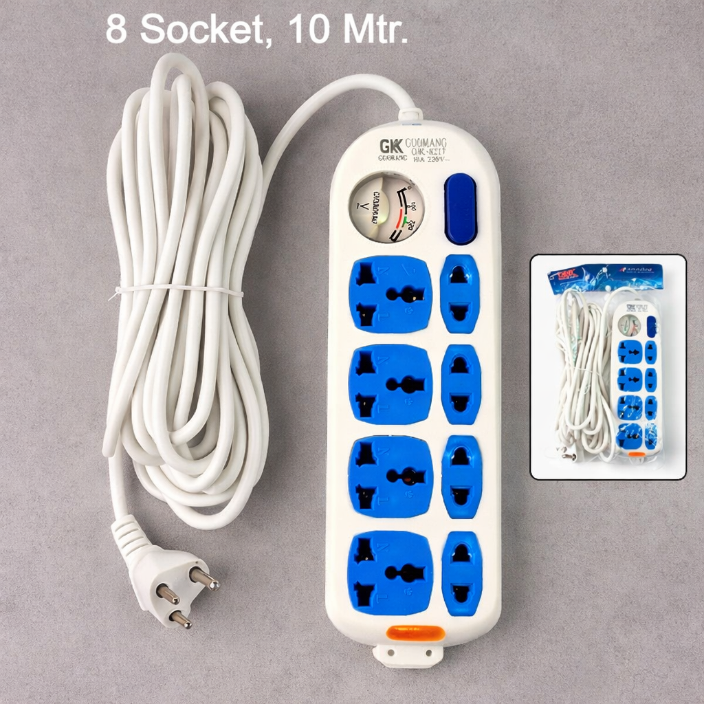 8 Socket Heavy Duty Power Extension Board
(10 Mtr./1 Pc)